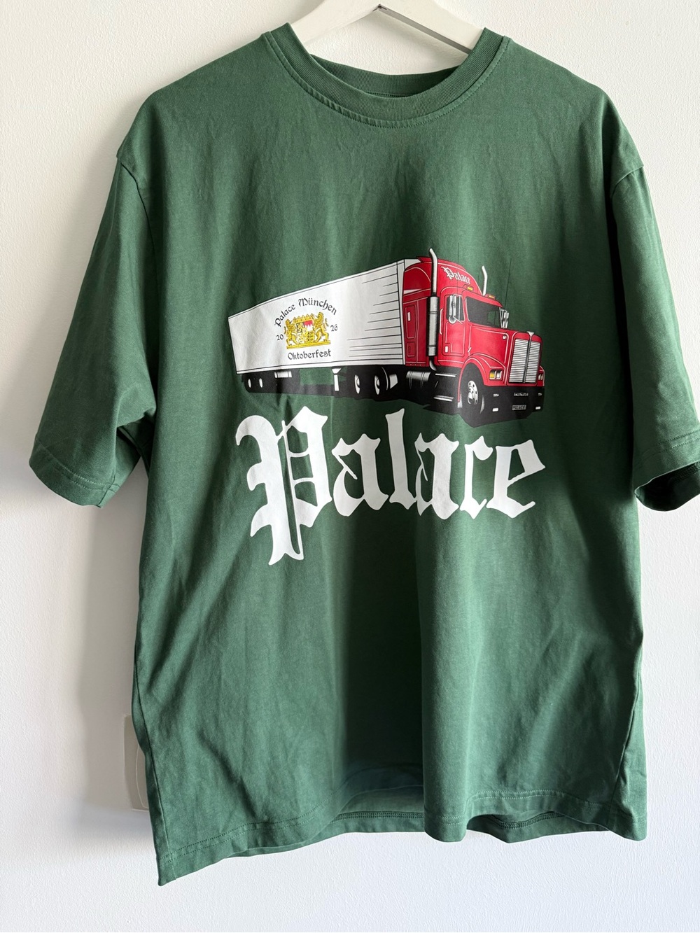 PALACE Green Tee with Red Truck Graphic